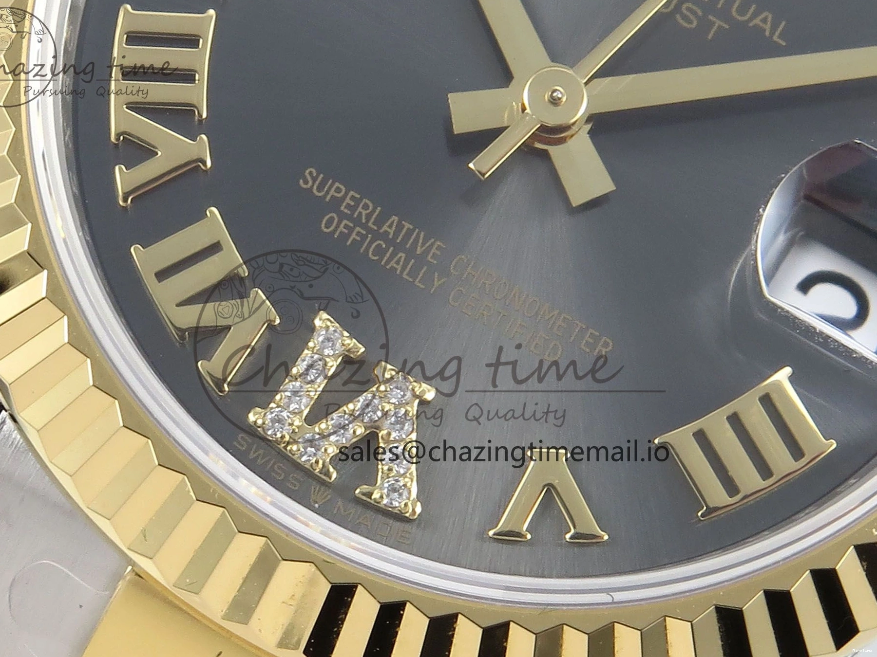 MiroTime 0511 Cozy DateJust 31 278273 ARF 1:1 Best Edition 904L Steel Gray Roman Diamonds Dial on SS YG Oyster Bracelet ETA 575